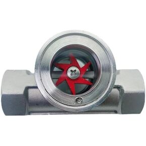 1/4" 3/8" 1/2" 3/4" 1" 1-1/2" 2" BSPT Female 304 Stainless Window Sight Glass Flow Indicator With Impeller (1" DN25)