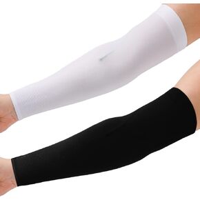 4 Pcs Line Sleeve Line Cover Adult Breathable and Elastic Line Sleeve Soft Arm Covers Comfortable Long Upper Arm Compression Sleeves Line Arm Nursing Sleeve for Women Men Kids, White and Black