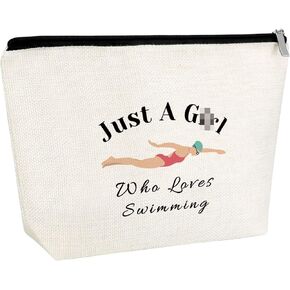 Swim Coach Gifts Swimming Bag Swim Lovers Gift For Women Cosmetic Bag Appreciation Gift For Swimming Coach Makeup Bag Swim Team Gifts For Swim Teacher Instructor Make Up Bag Teachers Day Gift