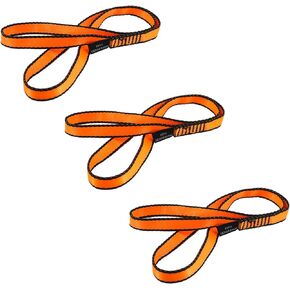 NewDoar CE & UIAA Certified Climbing Sling 16mm Nylon Sling Runners 22KN 4840LB Climbing Utility Cord Rock Climbing,Creating Anchors System,Rappelling Gear,Perfect for Tree Work-Orange/24''(60cm)3pcs