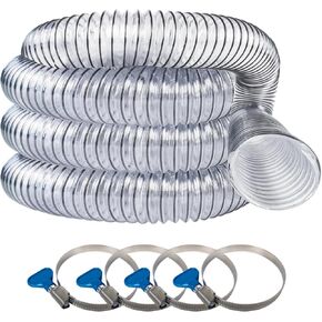 خرطوم تجميع المكنسة الكهربائية والغبار مقاس 2.5 بوصة × 20 قدمًا، يتضمن 4 مشابك خرطوم، يوسع مدى وصول مكنستك الكهربائية، تصميم متين ومرن in Kuwait