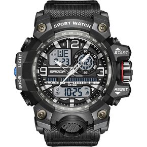 Mens Watch Sports Outdoor Waterproof Military Watches Date Multi Function Tactics LED Face Alarm Stopwatch for Men