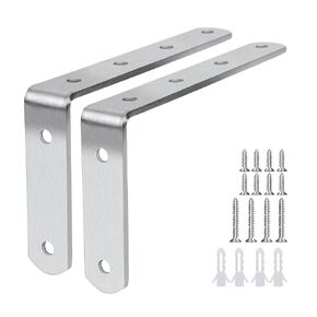 2pcs Metal Furniture Anchors for Baby Proofing with 12pcs Screws and 4pcs Screw Anchors Child Safety Furniture Fasteners to Wall Heavy Duty Bookcase Cabinet Anti Tip Kit for Preventing Falling