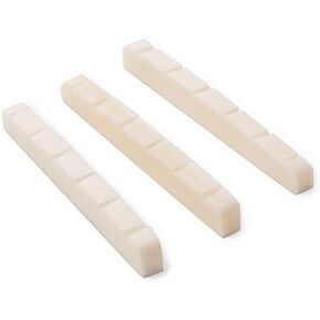 Alnicov 42MM Unbleached Pure Bone Nut Guitar Slotted Bone Nut For Strat Tele Electric Guitar 42X3.5MM