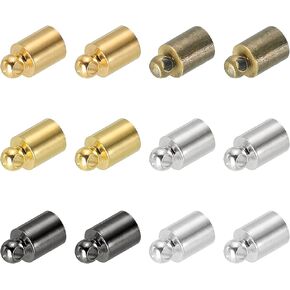 PATIKIL 50Pcs Cord End Caps, 4.6mm End Cap Barrel Beads Kumihimo End Caps Brass for Leather Cord, Tassels, Jewelry Making 9mm Length Multicolored