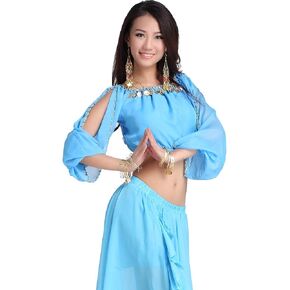 Lady's Belly Dance Long Sleeves Chiffon Top