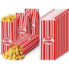 1000 Pcs Popcorn Bags 2oz Popcorn Paper Bags Stripes Retro Popcorn Bags Disposable Popcorn Bags for Party Movie Theater Carnival Festivals Movie Theme Party Supplies (Red)