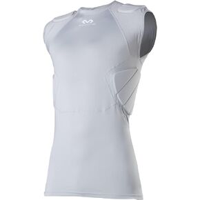 McDavid Rival Integrated 5-Pad Shirt, Comfort & Protection from Hard Objects, Lightweight & Breathable, Great for Football & Lacrosse (Adult) Grey