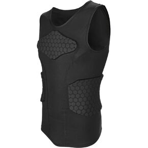 Linkidea Youth Soccer Impact Vest, Padded Protective Sleeveless Chest Vest for Contact Sports, Soccer Goalie Vest with Torso & Rib Protection, Lightweight, Non-Restrictive, Ages 8-12