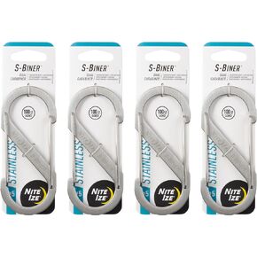 Nite Ize S-Biner Stainless Steel Dual Carabiner - Size 5 - Stainless - 4 Count (4 Pack)