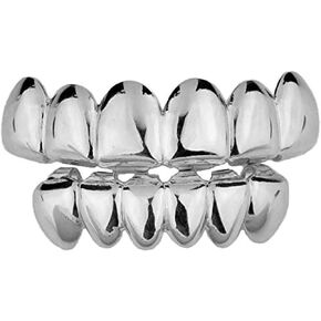 Solid 925 Sterling Silver Real Grillz - Premade Top & Bottom Grills For Teeth - Real Solid Silver NOT BRASS