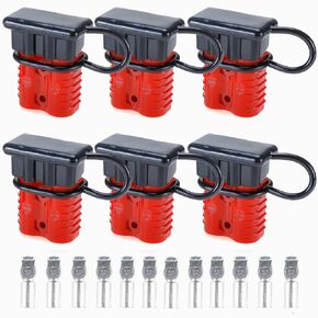 175A 1/0 AWG Battery Quick Connect Disconnect Wire Connectors, Wire Harness Plug Kit, 6 Sets Battery Cable Quick Connect Disconnect Plug for Recovery Winch or Trailer (Red)