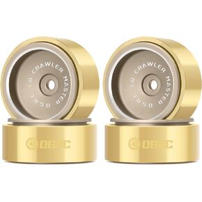 OGRC 1.0 Beadlock Wheels 32g RC Solid Wheel Rims with Brass Clamp Rings for Axial SCX24 AX24 TRX4M FCX24 1/24 1/18 RC Crawler Car (Bronze)