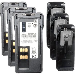 (3PCS PMNN4491 Battery Replacement [Upgraded] for Motorola MotoTRBO Radi Motorola UHF Radi PMNN4409 PMNN4491A PMNN4491B PMNN4448AR PMNN4409AR NNTN8560A PMNN4493A Battery with Belt Clip