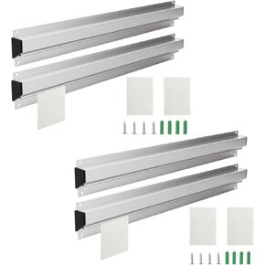 4 Pack 16 Inch Restaurant Ticket Holder Receipt Holder, Aluminum Slide Check Rack, Silver Kitchen Ticket Rail Bill Order Display Rack for Office Café Pub Bar