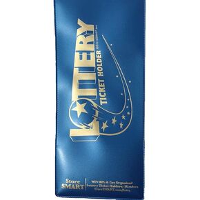 StoreSMART - Lotto Ticket Lottery Holder - 4"x9" Plastic LT - Metallic Blue - 2 Pack