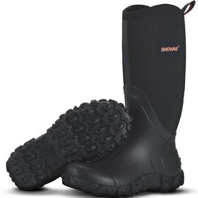Showave Rain Boots for Women Waterproof Insulated Rubber Neoprene Boots Durable Mud Boots for Farming Raining Gardening Chore Work