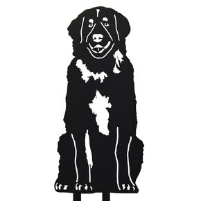 Black Powder Coated Metal Leonberger Dog Silhouette Yard Stake (Small)