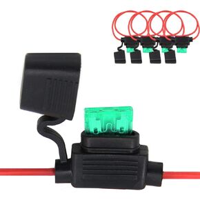 ZOOKOTO Inline Fuse Holder, 16 AWG Gauge Copper Wire Car Auto Blade Fuse Waterproof with 10 AMP Fuse