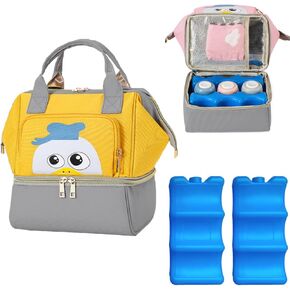 Breastmilk Bottles Cooler Bag with Ice Pack,Breast Pump Bag Backpack with Cooler Compartment