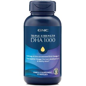 GNC Triple Strength DHA 1000, 45 Softgels, for Join, Skin, Eye, and Heart Health