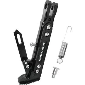 Motorcycle CNC Kickstand Adjust Tripod Holder Universal Aluminum Motor Scooter Modified Foot Side Stand Motorcycle Accessories (Black)