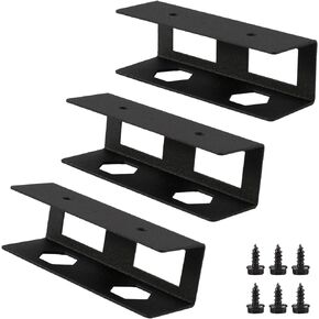 Under Desk Laptop Mount, Carbon Steel Under Desk Laptop Holder Brackets, Under Desk Laptop Tray Desk Shelf with Screws for Devices Less Than 1.06" Thick(Black)(Black)