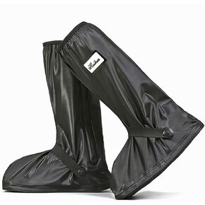 Waterproof Shoe Cover, Reusable High Tube Thickening Slip Proof Bottom with Reflector Overshoes