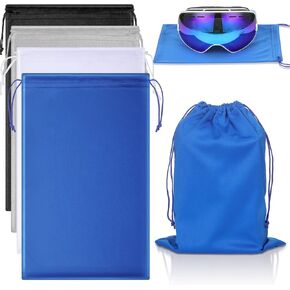 4 Pieces Ski Goggle Bag Microfiber Snow Goggle Protection Bag Sunglass Cloth Pouch Bags Soft Drawstring Carrying Pouch Closure Protective Storage Case Sleeve for Goggles Camera Replacement Lenses