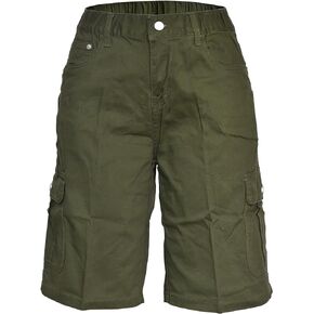 Aodrusa Hiking Cargo Shorts for Women High Waisted Knee Length with Pockets Stretch Waist Plus Trendy Baggy