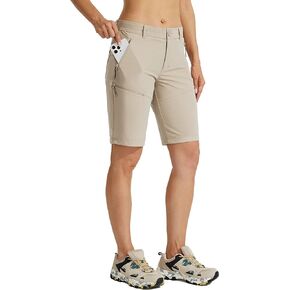 Willit Women's 10" Hiking Golf Long Shorts Quick Dry Athletic Outdoor Summer Shorts with Pockets