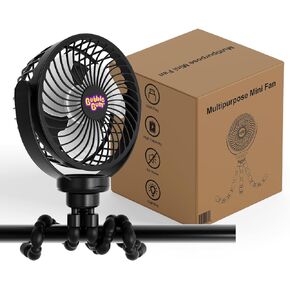 مروحة فقاعات محمولة لعربة الأطفال، مروحة سفر قابلة لإعادة الشحن، مشبك على مروحة عربة الأطفال للسرير والسيارة وجهاز المشي والدراجة، مروحة محمولة صغيرة مع 3 إعدادات للسرعة والإضاءة بالإضافة إلى دوران 360 درجة - أسود in Kuwait