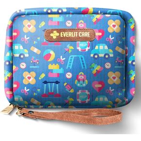 EVERLIT Care Rescue Pack | Family-Friendly First Aid Kit for Kids with 200 Pcs Medical Supplies | Travel-Friendly Compact Storage Bag for Home, Car, Travel, Camping, Adventure (Galaxy)