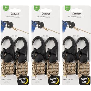 Nite Ize CamJam Cord Tightener with 8 Foot Rope - 6 Count (3 Pack)