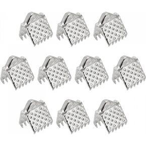 uxcell 500Pcs Ribbon Crimp Clamp Ends, 6mm Bookmark Pinch Cord End Clasps for DIY Craft Making, Metallic Black