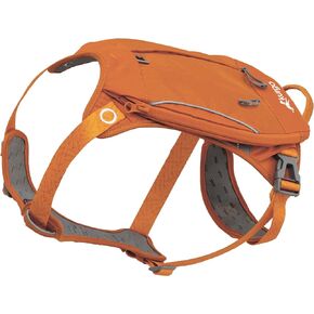 Kurgo Cascade Harness, Hiking Backpack for Dogs, Pet Harness with Backpack for Camping with a Dog (Orange, Medium)
