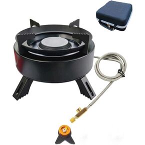 Portable Camping Stove, Outdoor Foldable Backpacking Stove with Fuel Canister Adapter, Camping Gear,Piezo Ignition, Carry Storage Bag for Outdoor Camping, Hiking,Backpacking Ect