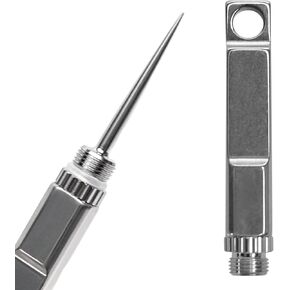 DAILYCARRYCO. Titan Tool Compact Titanium Toothpick Keychain Holder - Metal Travel Reusable EDC Micro Toothpick - Portable & Convenient - Carry On-the-Go - (Polished Titanium)