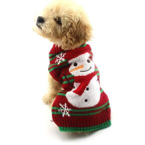 NACOCO Dog Snow Sweaters Snowman Sweaters Xmas Dog Holiday Sweaters New Year Christmas Sweater Pet Clothes for Small Dog and Cat (Snowman,M)