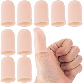 10pcs Gel Finger Cots, Silicone Finger Covers, Thumb Protector Finger Support Protector Caps Gloves