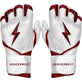 BRUCE BOLT Chrome Series Long Cuff Batting Gloves - Multiple Colors - Adult & Youth Sizes