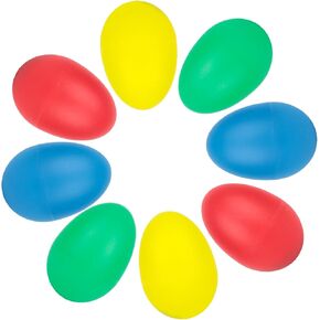 POPLAY 8PCS Plastic Egg Shakers Set, Percussion Instruments Musical Egg Maracas Easter Egg for Kids Toys Music Learning DIY Painting in Saudi Arabia