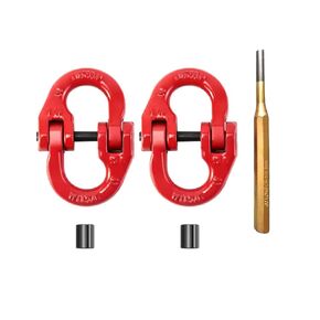 ZY373 2-Pack G80 Hammer Lock Connection Link,Lifting Chain Connecting Link, Red (12000 LBS)