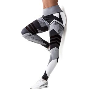 SEASUM النساء 3D المطبوعة طماق رياضة رياضة اليوغا كابري تجريب عالية الخصر تشغيل السراويل عارضة اللياقة البدنية الجوارب الجافة صالح in Kuwait