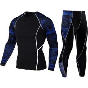 HEROBIKER Workout Set Compression Shirt Pants Top Long Sleeve Sports Tight Base Layer Quick Dry & Moisture-Wicking