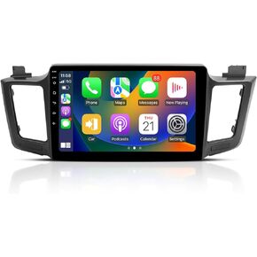 Android Car Stereo Built-in Wireless Apple CarPlay and Android Auto, 10.2 Inch Car Radio Touchscreen for 2013-2018 Toyota RAV4 Bluetooth Hands Free Calling, USB, AM/FM Audio Receiver, SWC