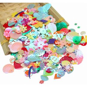 20 Gram Loose Sequins Assorted Shapes Color Sizes Spangles for Embellishment Arts Crafts DIY Supplies
