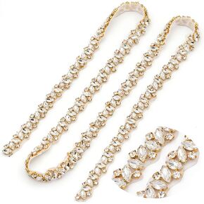 Yanstar Handmade Crystal Rhinestone Wedding Bridal Belts With Ribbons For Bridal Dress