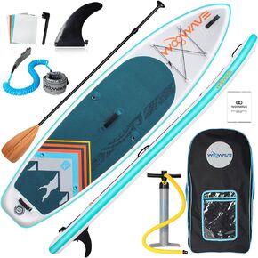WOOWAVE Inflatable Stand Up Paddle Board 10'2"/11'6" Wide Stance Non-Slip Deck, Premium SUP Accessories Including Hand Pump, Adjustable Paddle, Backpack, Surf Control Paddleboard for Youth and Adult