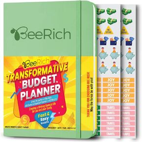 Bee Rich Transformative Budget Planner - Highly Specialized for The USA Personal Finance Needs - Finance Planner - Accounts Book - Expense Budget Book - Monthly Bill Planner - Start Anytime – A5 Blue